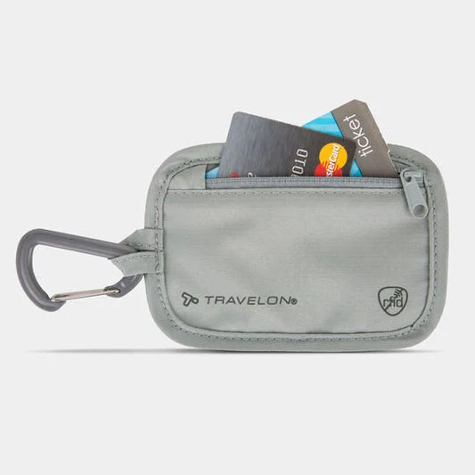 RFID BLOCK CLIP STASH POUCH GRAY