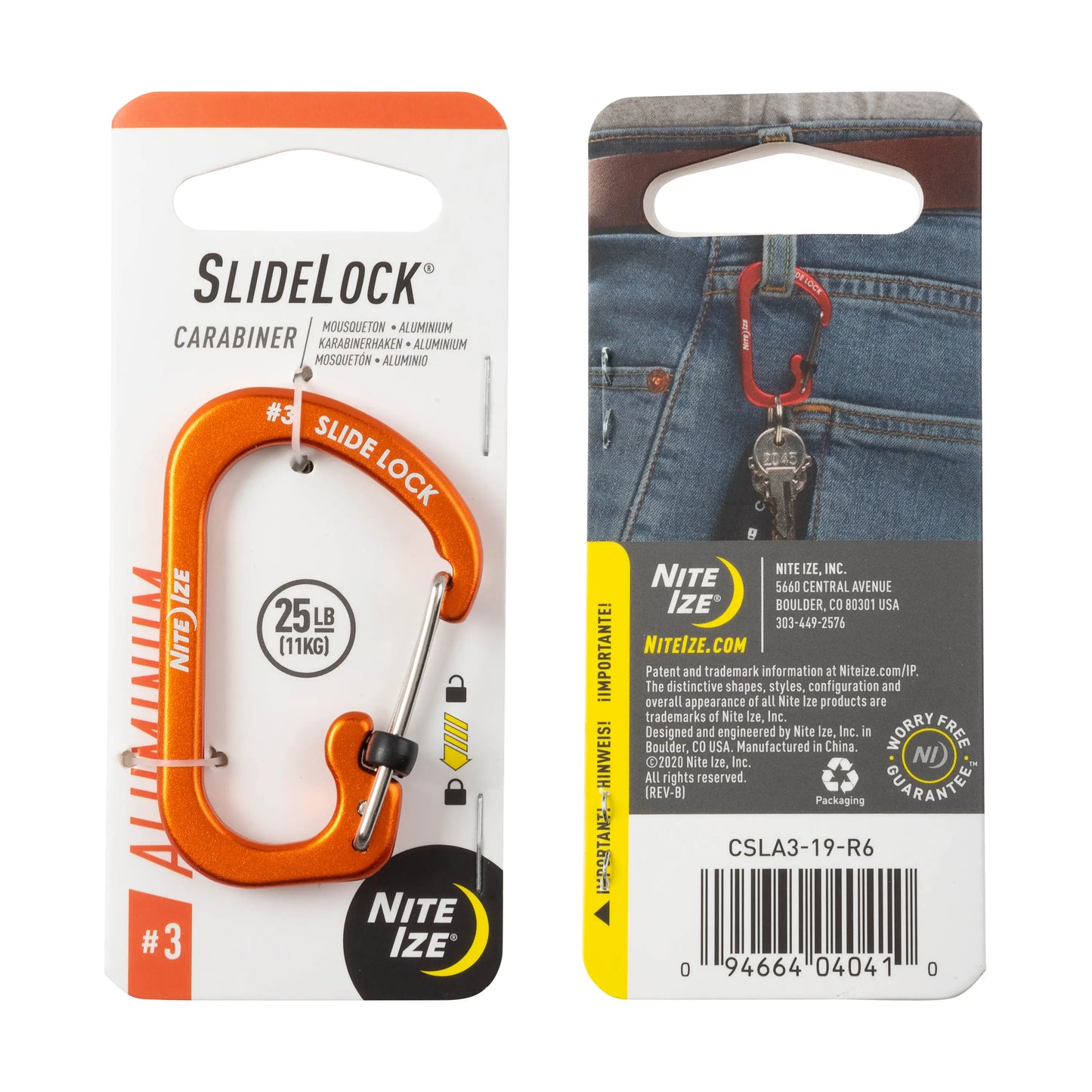 SLIDELOCK CARABINER AL #4 ORANGE