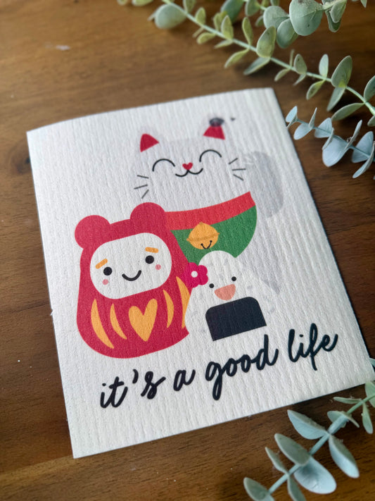 EDEN SWEDISH DISHCLOTH IT'S A GOOD LIFE LUCKY CLUB