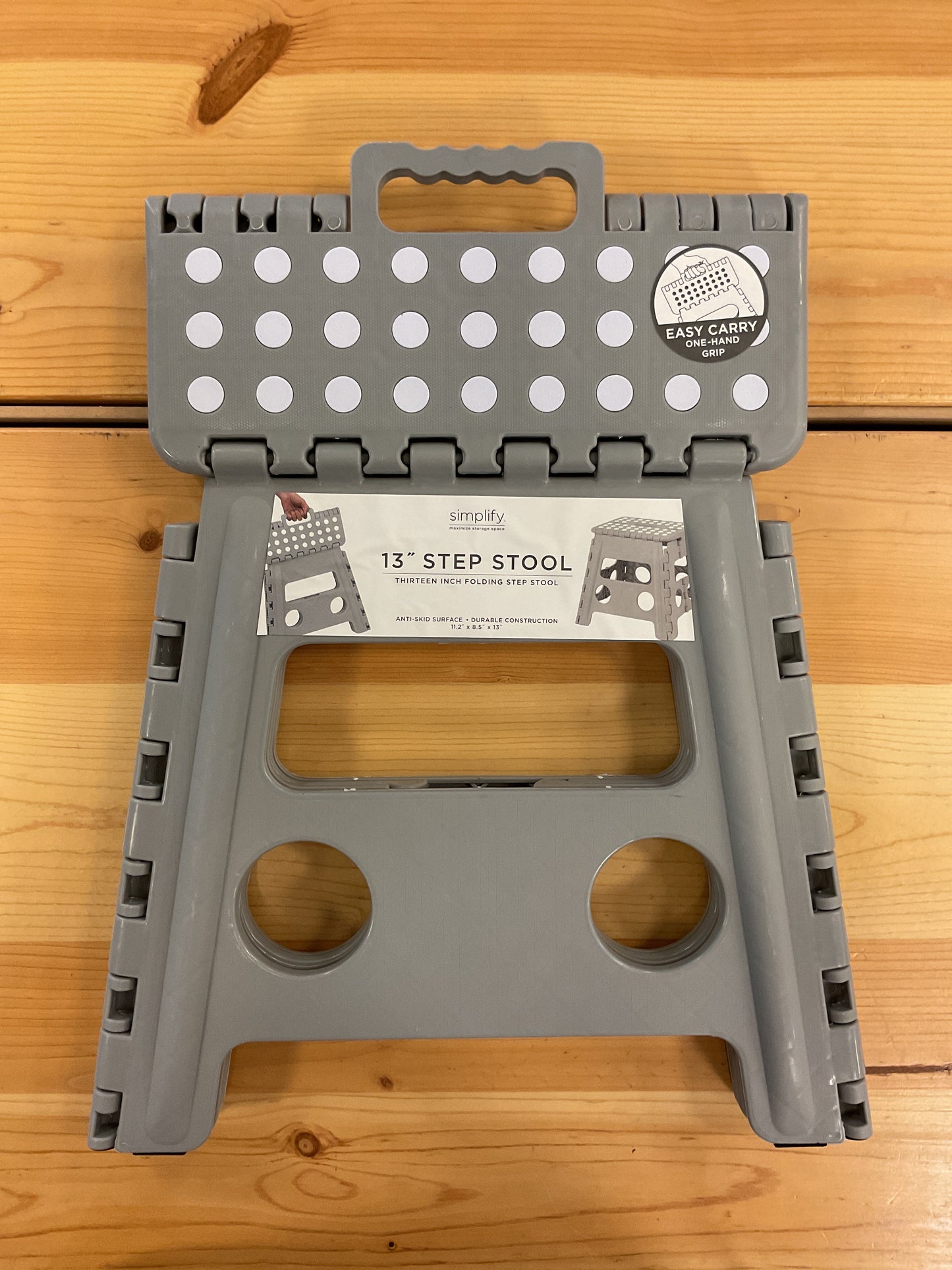 FOLDING STEP STOOL 13" GREY