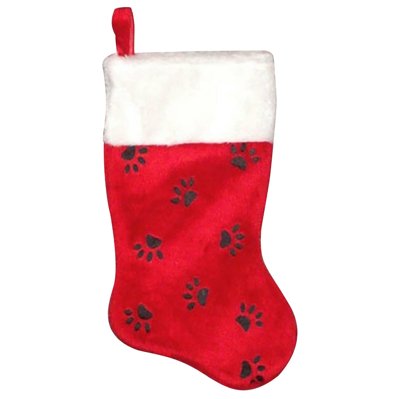 PAW PRINT CHRISTMAS STOCKING 16"