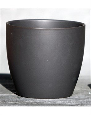 LILY CACHE POT 6.5" MATTE GREY