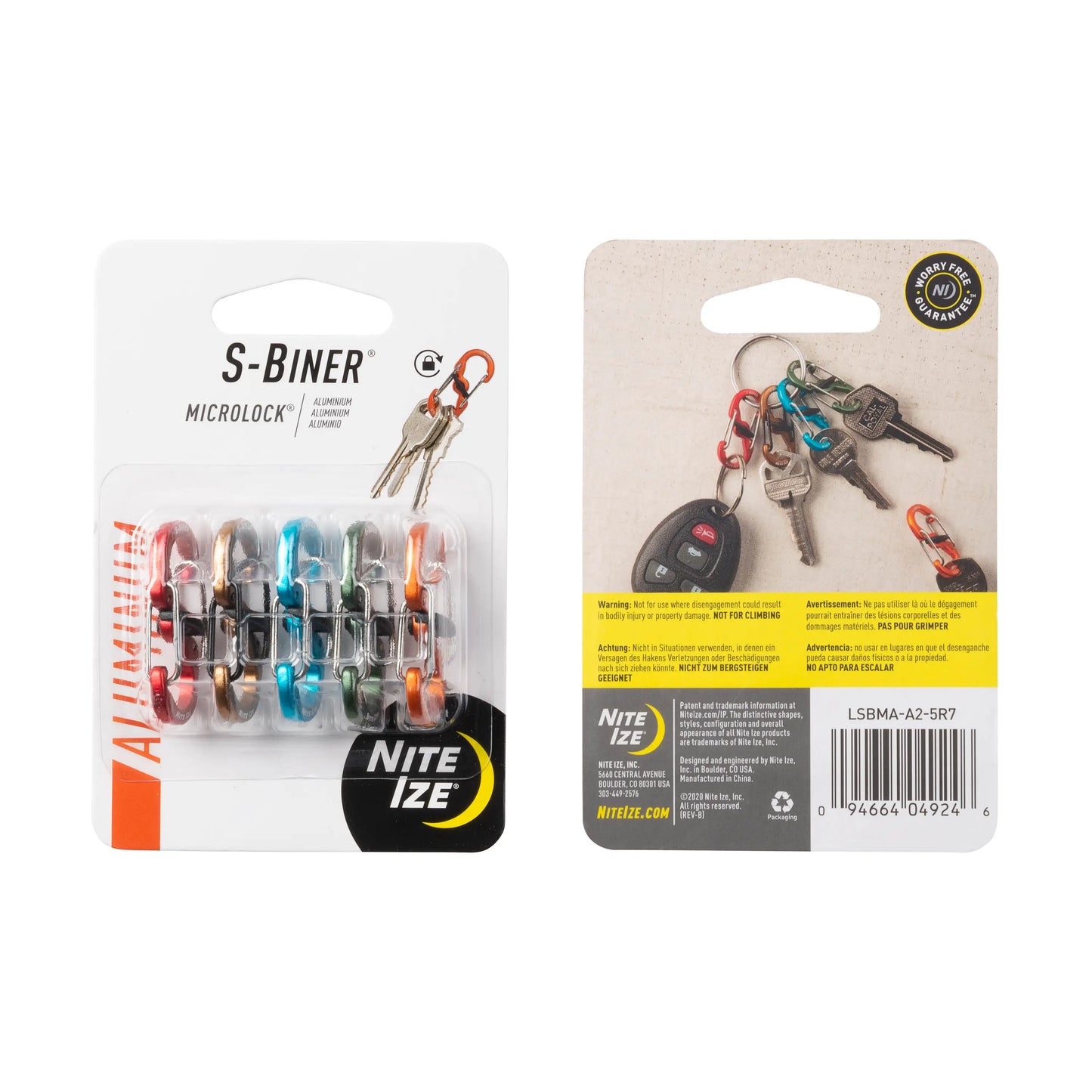S-BINER MICROLOCK ALUMINUM 5PK
