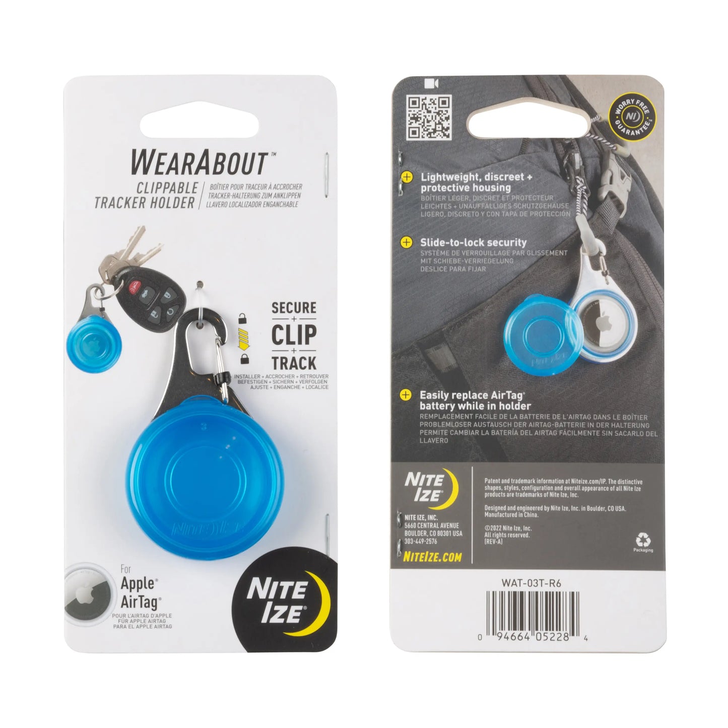 WEARABOUT CLIP TRACKER HOLDER BLUE