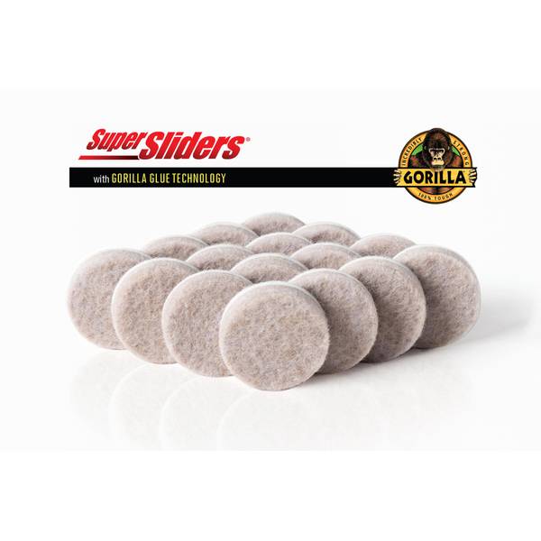 FELT SLIDER 1" W/G GLUE OATMEAL