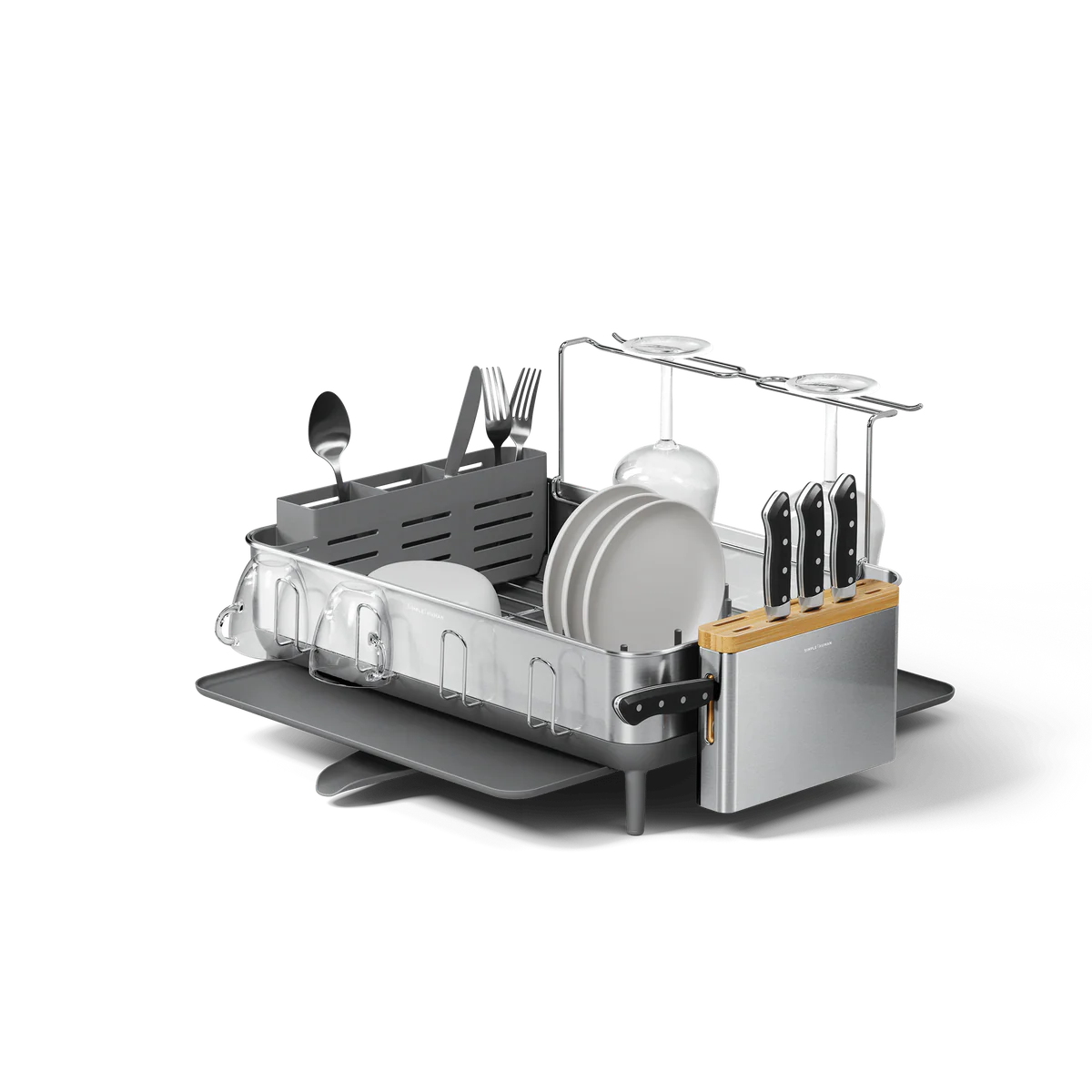 STEEL FRAME DISHRACK STND GREY