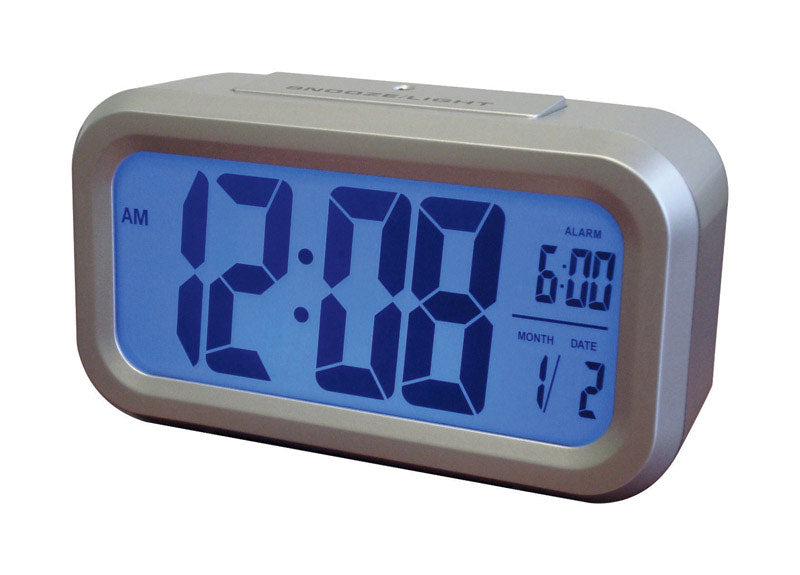 ALARM CLOCK DIGITAL SILVER