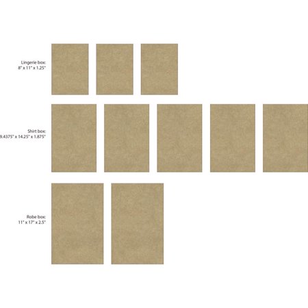 10PK BROWN KRAFT GIFT BOXES