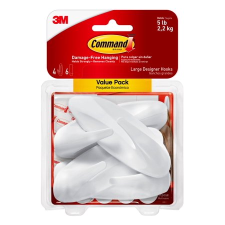 COMMAND DESIGNER HOOKS 4.25"-4PK