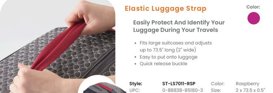 ELASTIC LUGGAGE STRAP RASPBERRY