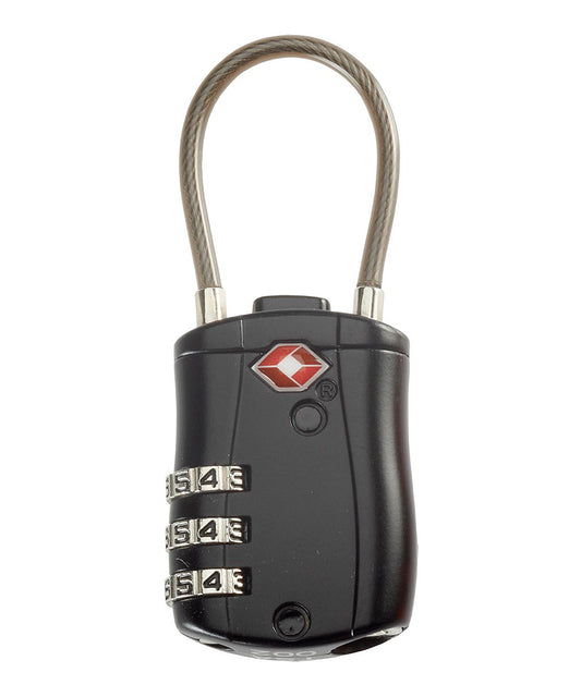 TSA COMBINATION CABLE LOCK BLACK