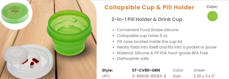 COLLAPSIBLE CUP & PILL HOLDER