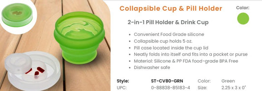 COLLAPSIBLE CUP & PILL HOLDER