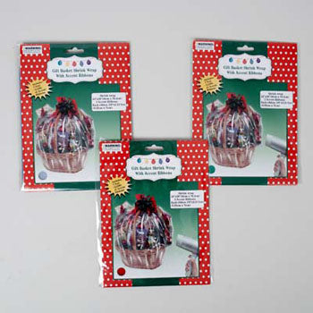 GIFT BASKET SHRINK WRAP W/RIBBON