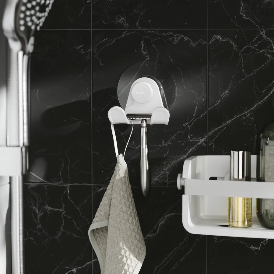 FLEX ADHESIVE DOUBLE HOOK WHITE