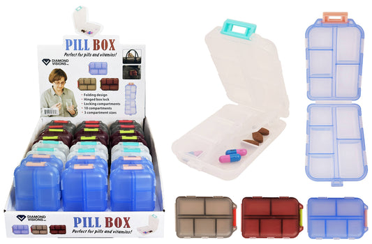 LOCKING PILL BOX 10 COMPARTMENT