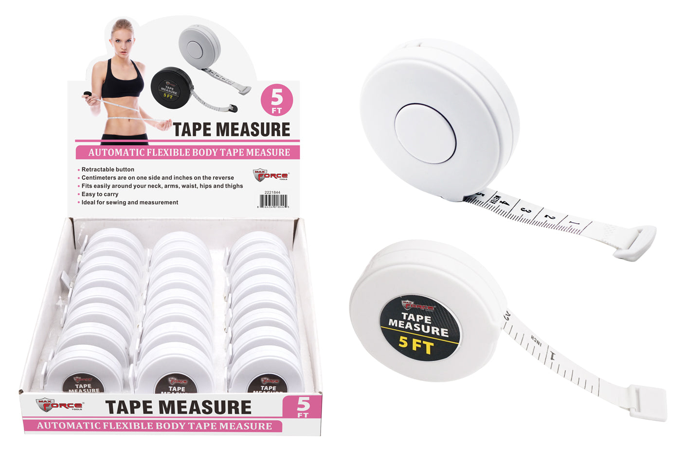 FLEX TAPE MEASURE 5' WHITE