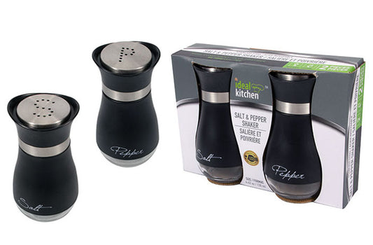 SALT & PEPPER SHAKER SET BLACK