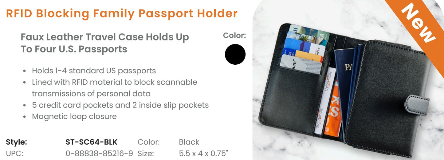 RFID BLOCKING FAMILY PASSPORT HOLDER