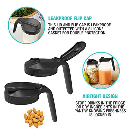 WIDE MOUTH FLIP CAP LID W/HANDLE