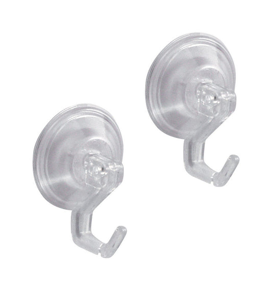 ROBE HOOK CLEAR PLASTIC 2PK