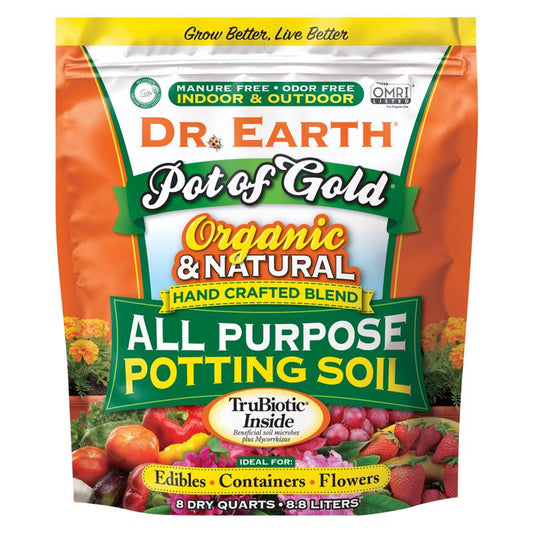 DR EARTH POTTING MIX W/FERTILIZER 8QT