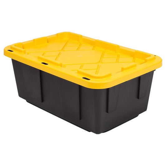 STORAGE TOTE 15GAL BLK/YLW