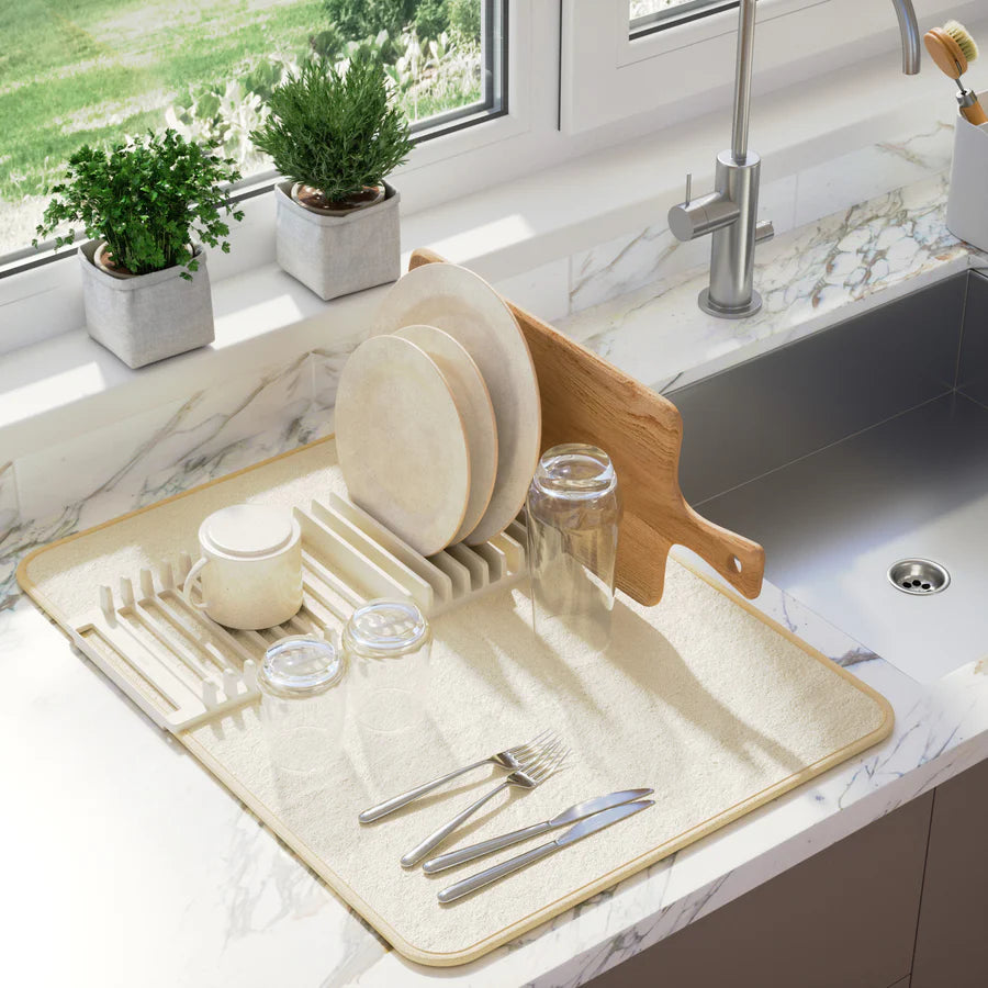 UDRY DISHRACK W/MAT LINEN