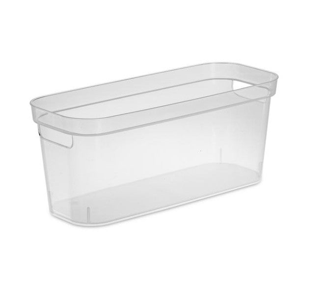 NARROW STORAGE BIN CLEAR