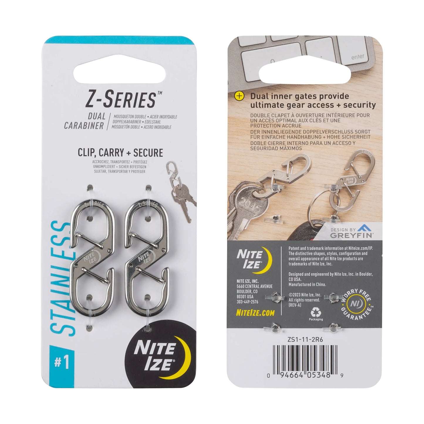 DUAL CARABINER #1 2PK