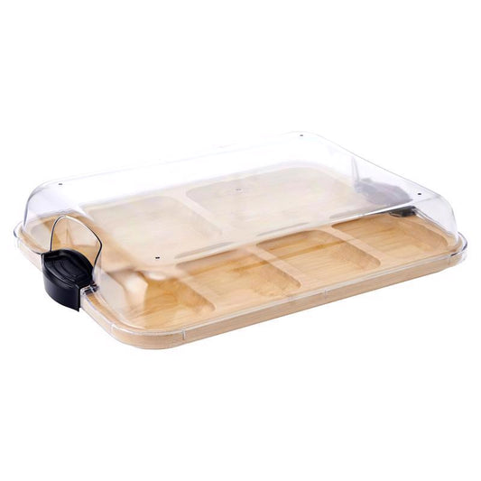 BAMBOO SERVING TRAY W/LID