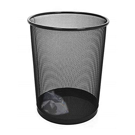 WASTE BASKET BLACK STEEL MESH