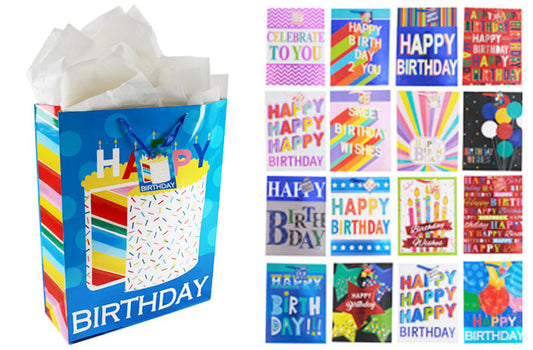 BIRTHDAY GIFT BAG 13" X 17"