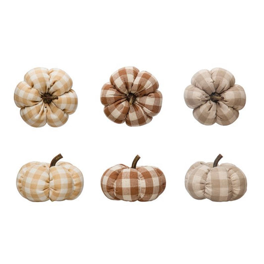 FABRIC PUMPKIN 3" DECOR