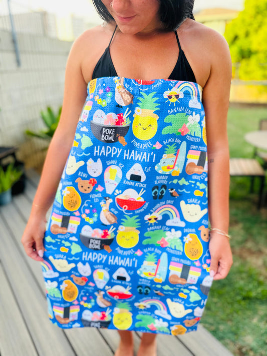 EDEN WAFFLE WRAP HAPPY HAWAII BLUE