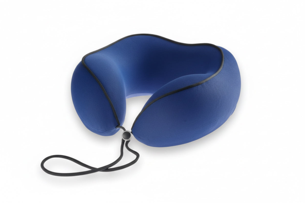 NECK PILLOW MEMORY FOAM BLUE