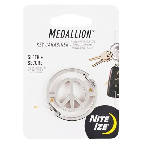 MEDALLION PEACE SIGN KEY CARRABINER