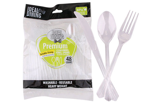 CLEAR CUTLERY 48CT