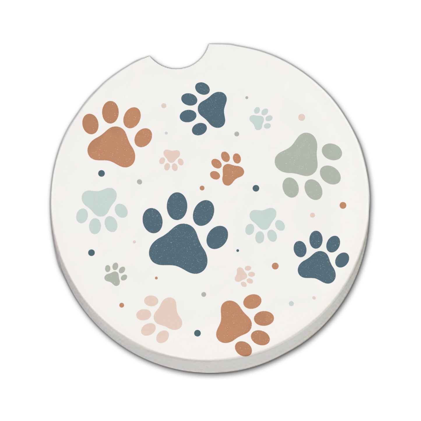 CAR COASTER PAW PRINTS