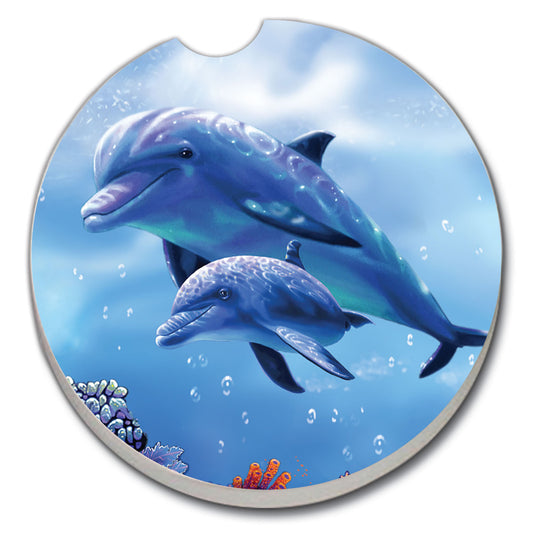 CAR COASTER DOLPHIN WITH BABY
