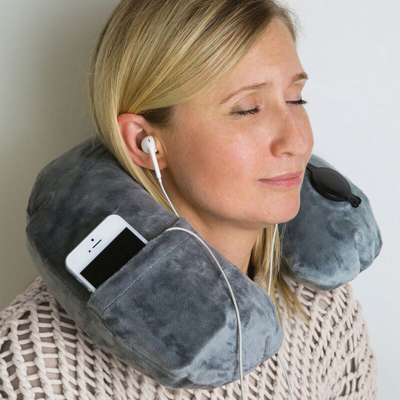 DELUXE INFLATEBLE PILLOW GRAY