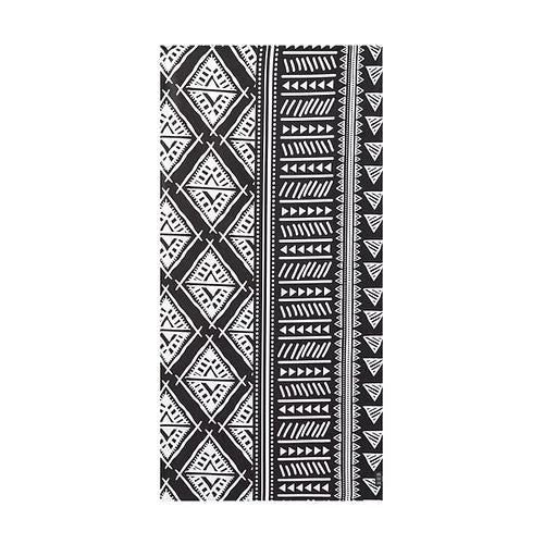 BATH TOWEL BLACK TRIBAL PATTERN