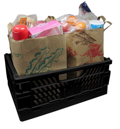 FOLDING CRATE 8X19.75X13 BLACK