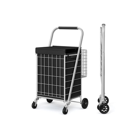 FOLDING SHOPPING TROLLEY W/LINER
