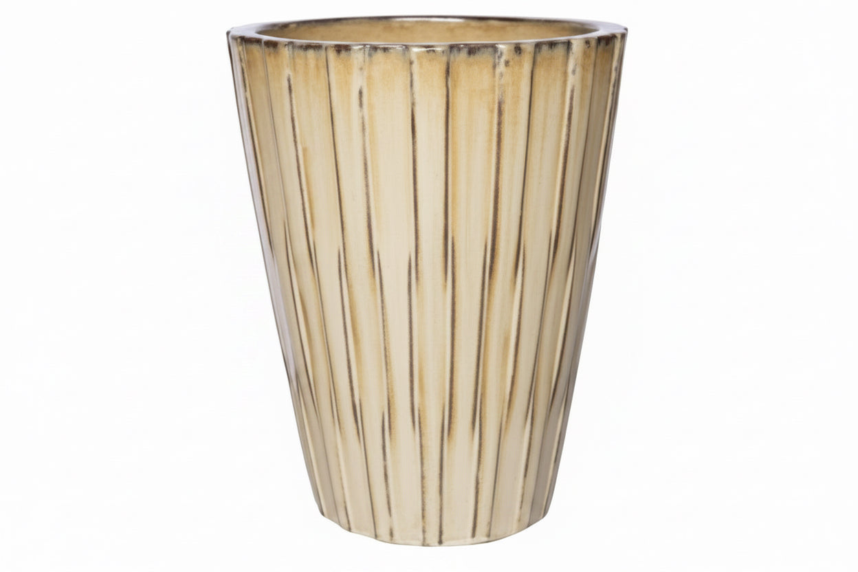 TECHNO 16" TALL PLANTER CREAM