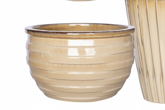 TECHNO 12.4" BOWL PLANTER CREAM