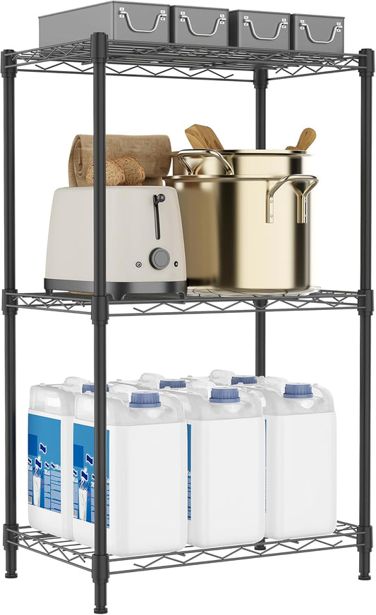 3 TIER WIRE SHELVING BLACK 13.8 X 23.6 X 35.5