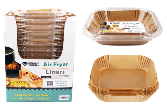AIR FRYER PAPER LINERS 50CT SQUARE