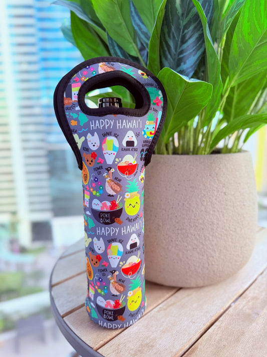 EDEN WINE POUCH HAPPY HAWAII GREY