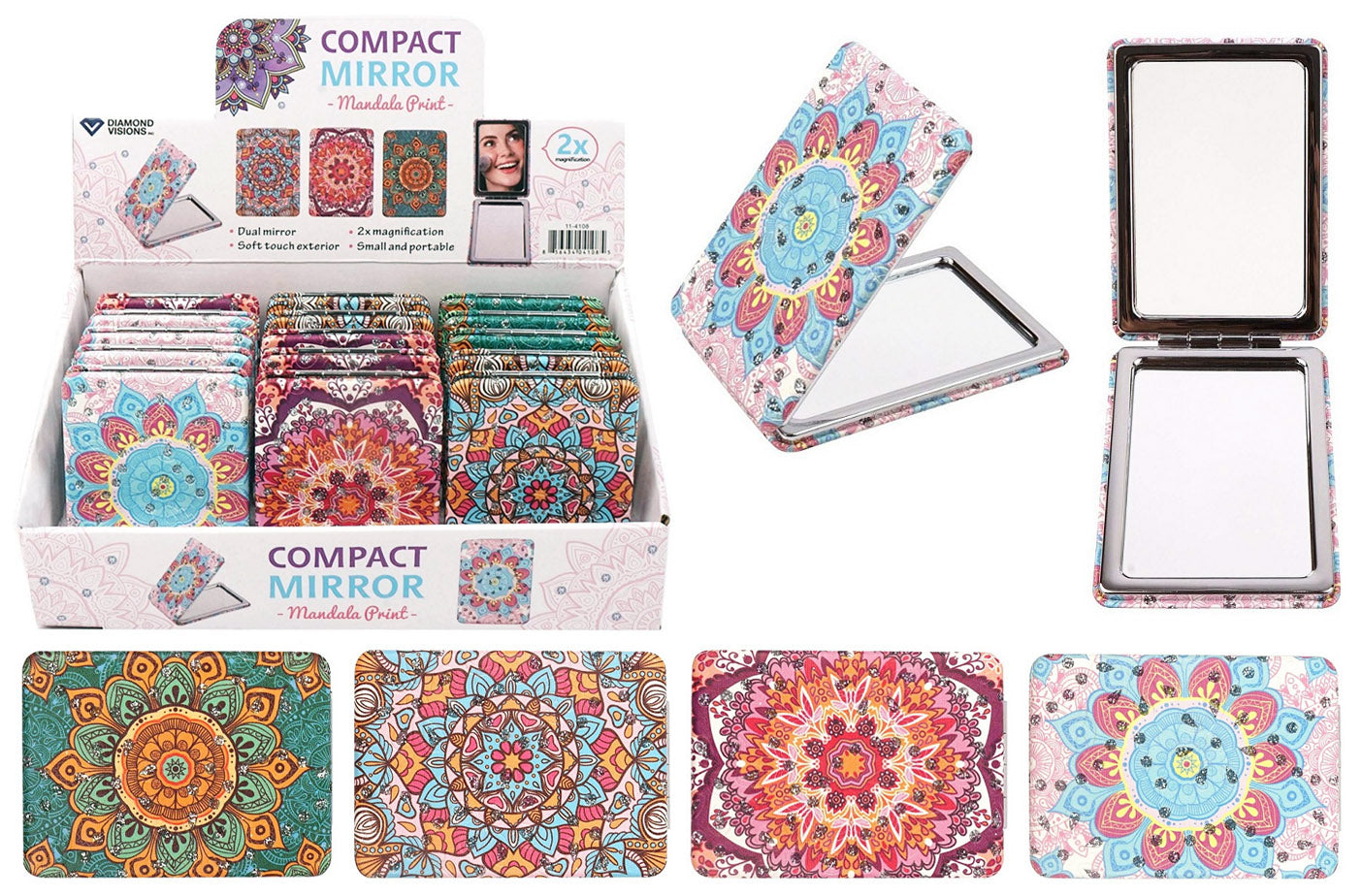 COMPACT MIRROR MANDALA SQUARE